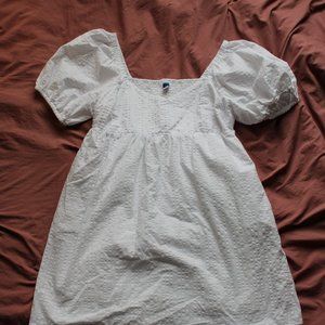 White Puff Sleeve Dress